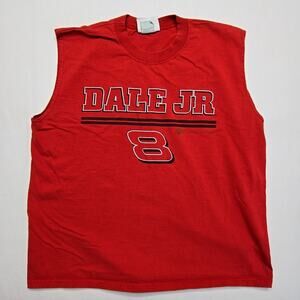 Vintage Dale Jr Sleeveless Shirt Red Nascar Graphic Tee Winners Circle Medium